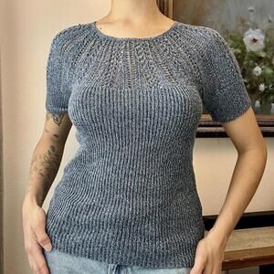 Lauren by Ralph Lauren Blue Knit Top